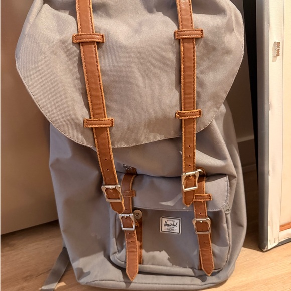 herschel backpack gray black mid volume Herschel Classic Mid Volume Heather Gray Backpack